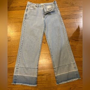 Habitual Light Blue Wide Leg Jeans with Frayed Hem